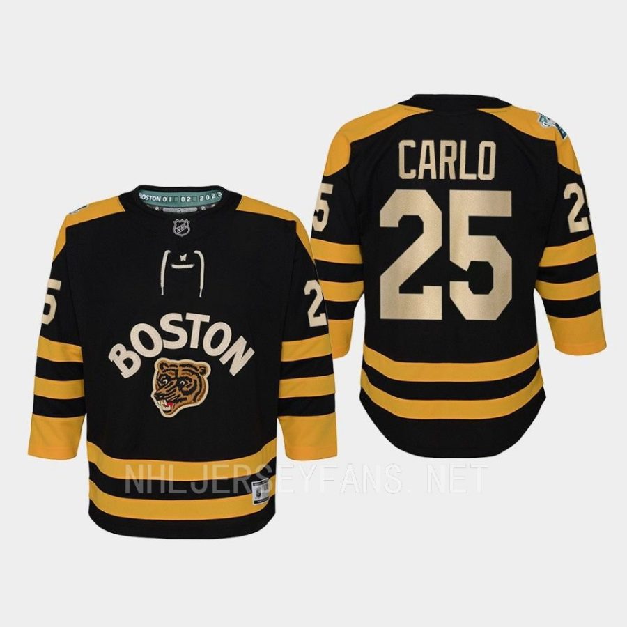 youth bruins brandon carlo black 2023 winter classic premier jersey