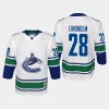 youth canucks elias lindholm white away premier player jersey