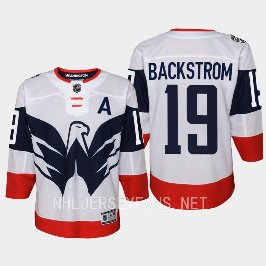 youth capitals nicklas backstrom white 2023 nhl stadium series player jersey