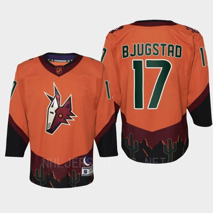 youth coyotes nick bjugstad orange 2022 special edition 2.0 replica retro jersey