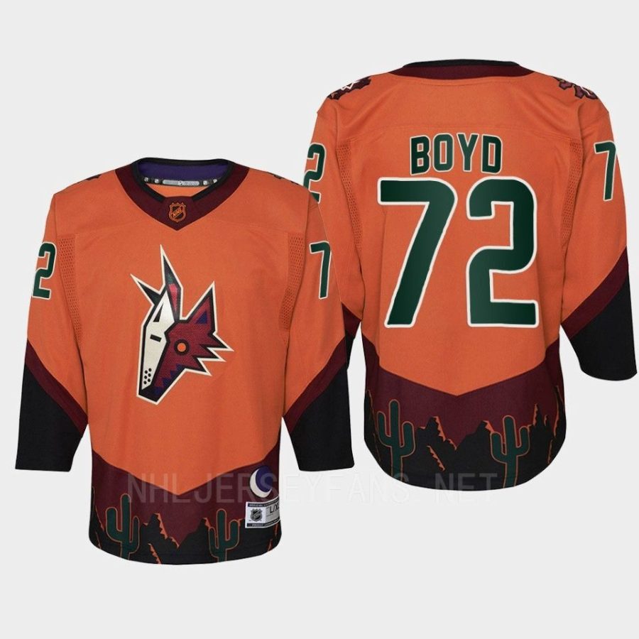 youth coyotes travis boyd orange 2022 special edition 2.0 replica retro jersey