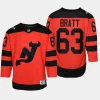 youth devils jesper bratt red 2024 nhl stadium series premier player jersey