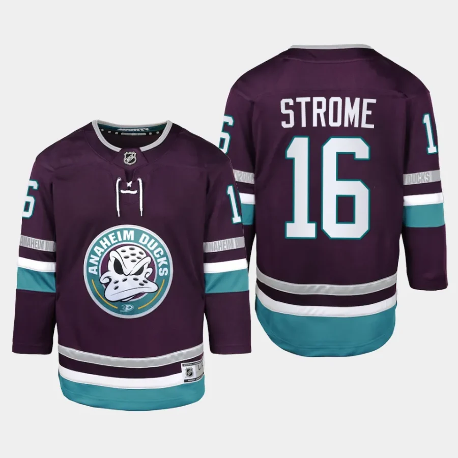 youth ducks ryan strome purple 2023 24 30th anniversary replica player jersey