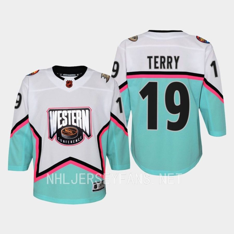 youth ducks troy terry white 2023 nhl all star western conference premier jersey