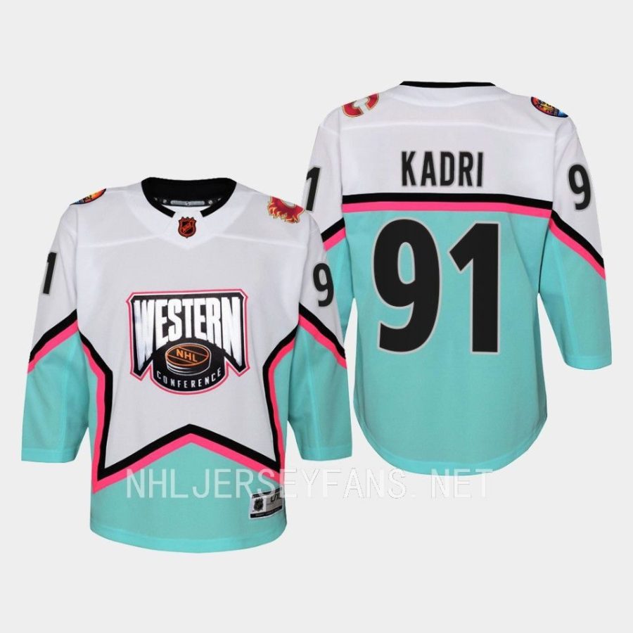 youth flames nazem kadri white 2023 nhl all star western conference premier jersey