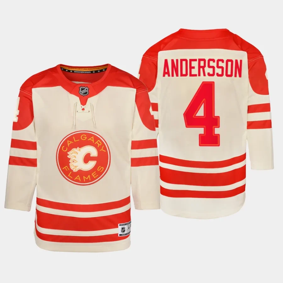 youth flames rasmus andersson cream 2023 nhl heritage classic premier player jersey