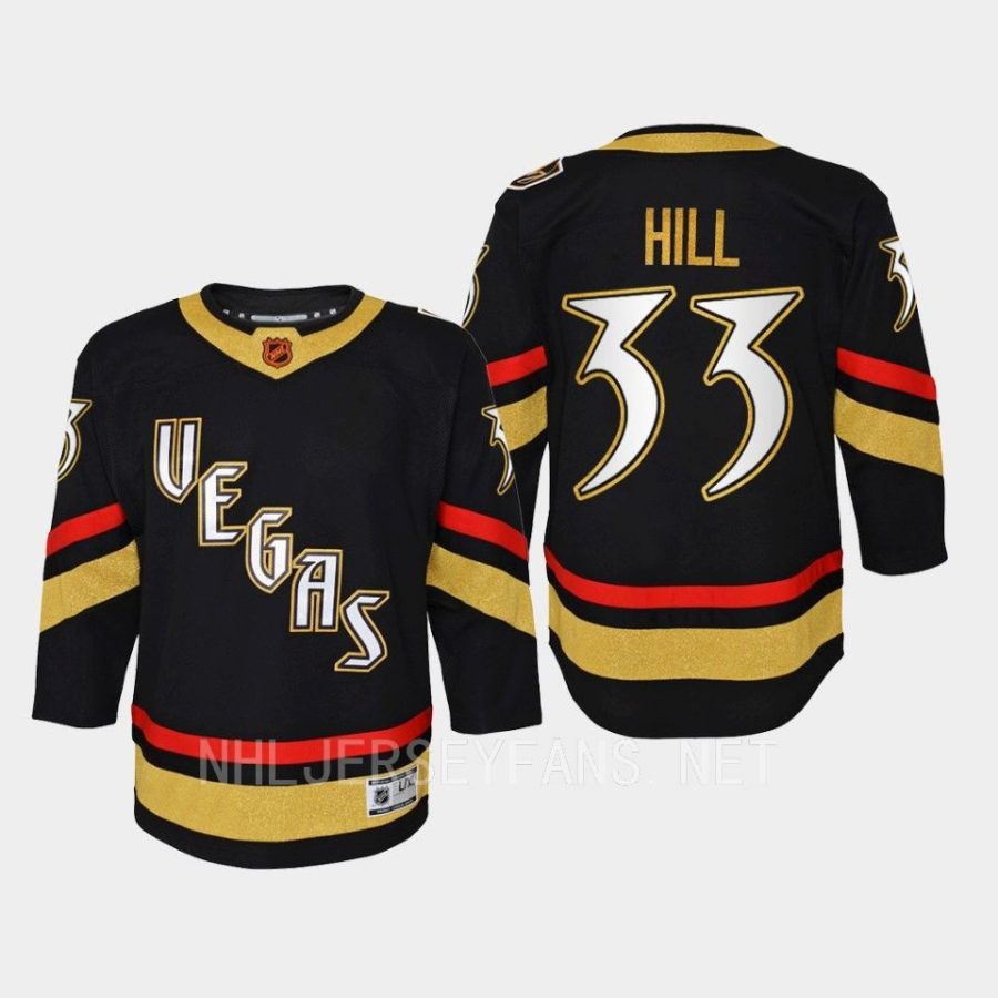 youth golden knights adin hill black 2022 special edition 2.0 premier retro jersey