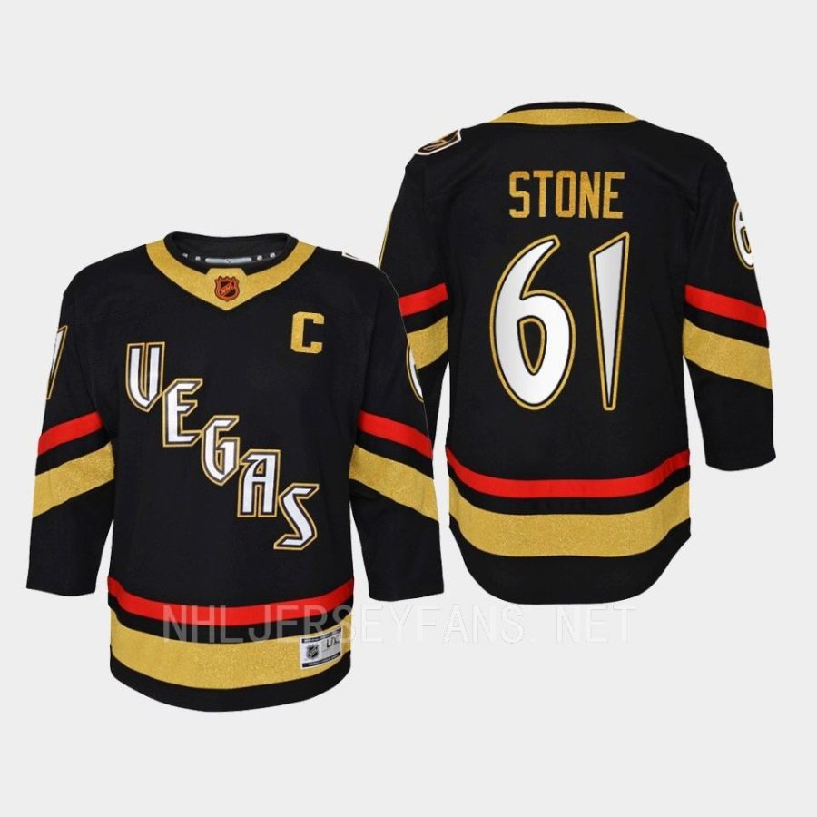 youth golden knights mark stone black 2022 special edition 2.0 premier retro jersey