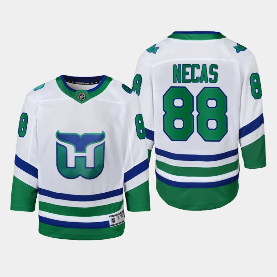 youth hurricanes martin necas white whalers replica jersey