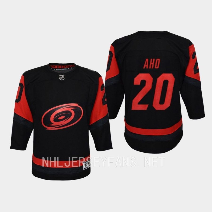 youth hurricanes sebastian aho black 2023 nhl stadium series player jersey