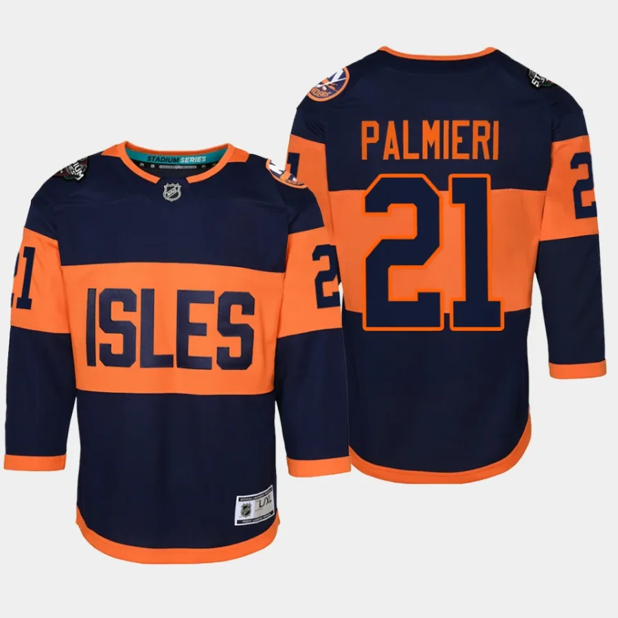 youth islanders kyle palmieri navy 2024 nhl stadium series premier player jersey