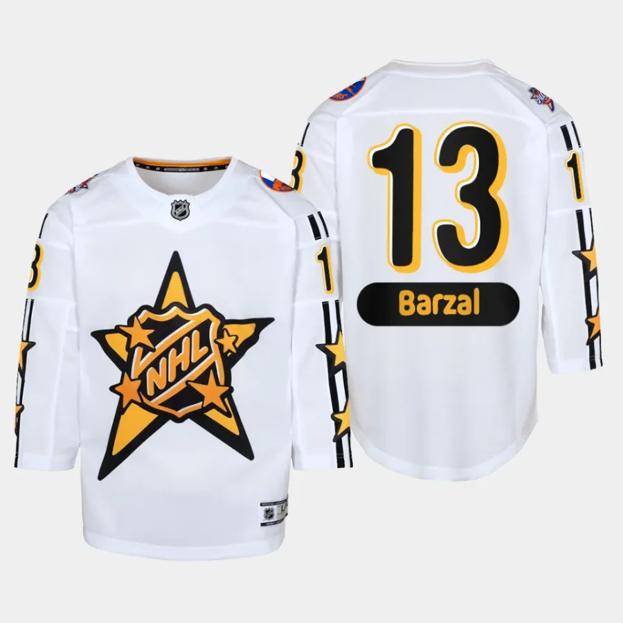 youth islanders mathew barzal white 2024 nhl all star game premier jersey