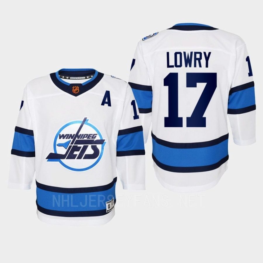 youth jets adam lowry white 2022 special edition 2.0 replica retro jersey