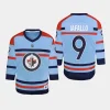 youth jets alex iafallo light blue 2023 24 rcaf centennial replica player jersey