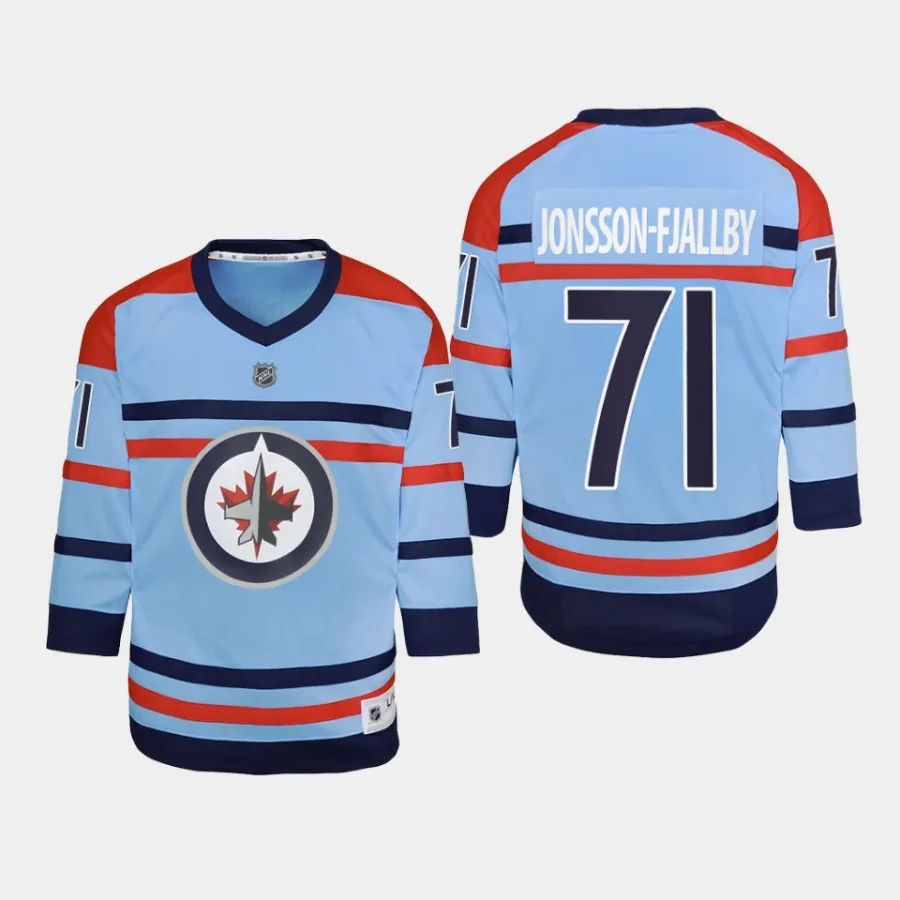 youth jets axel jonsson fjallby light blue 2023 24 rcaf centennial replica player jersey