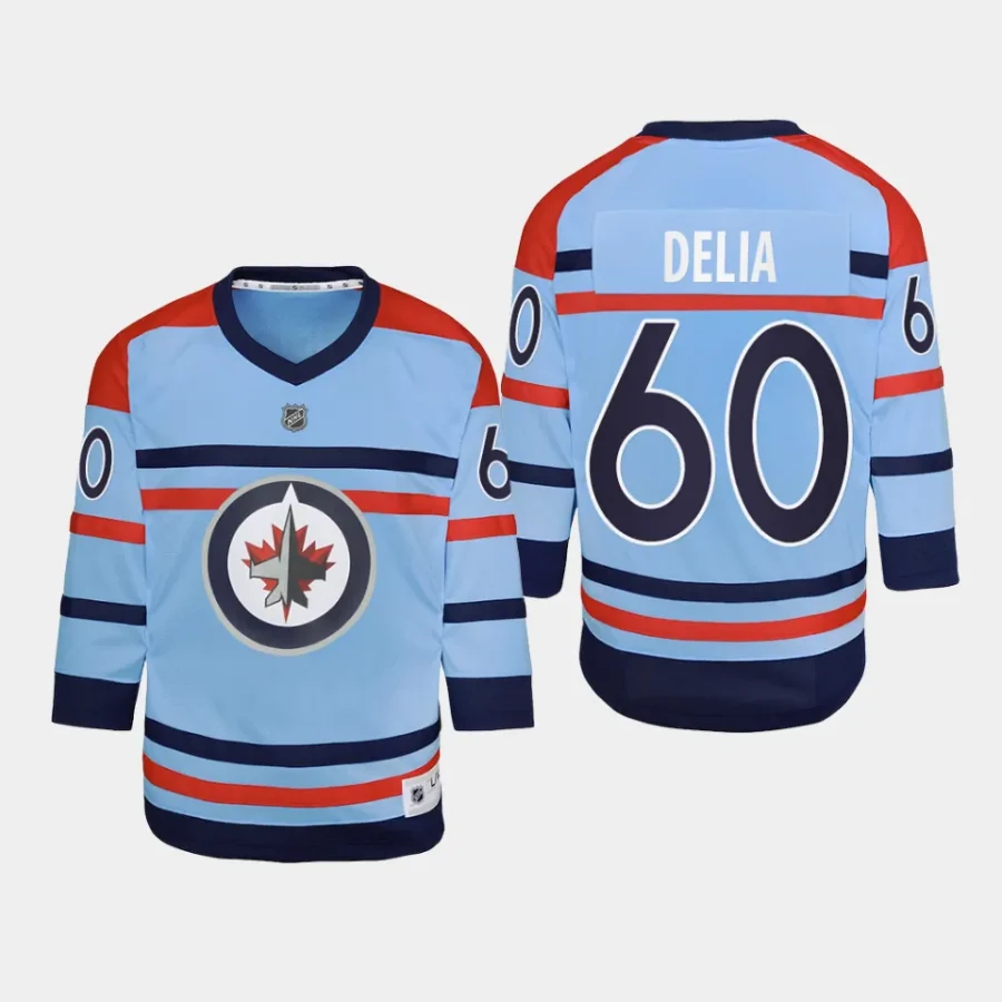 youth jets collin delia light blue 2023 24 rcaf centennial replica player jersey