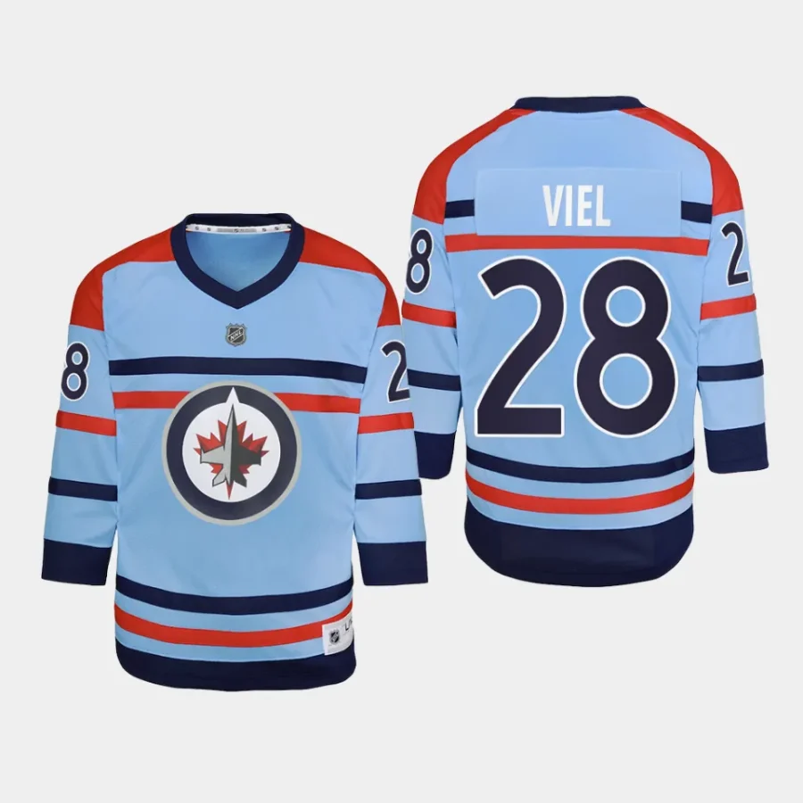 youth jets jeffrey viel light blue 2023 24 rcaf centennial replica player jersey