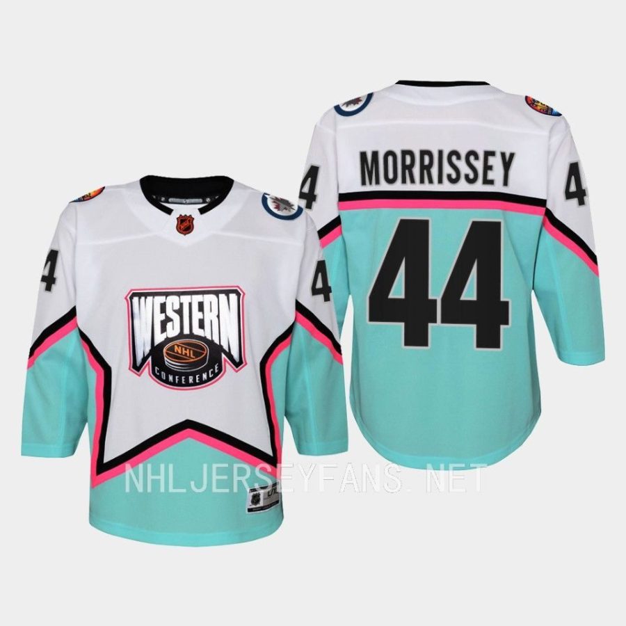 youth jets josh morrissey white 2023 nhl all star western conference premier jersey