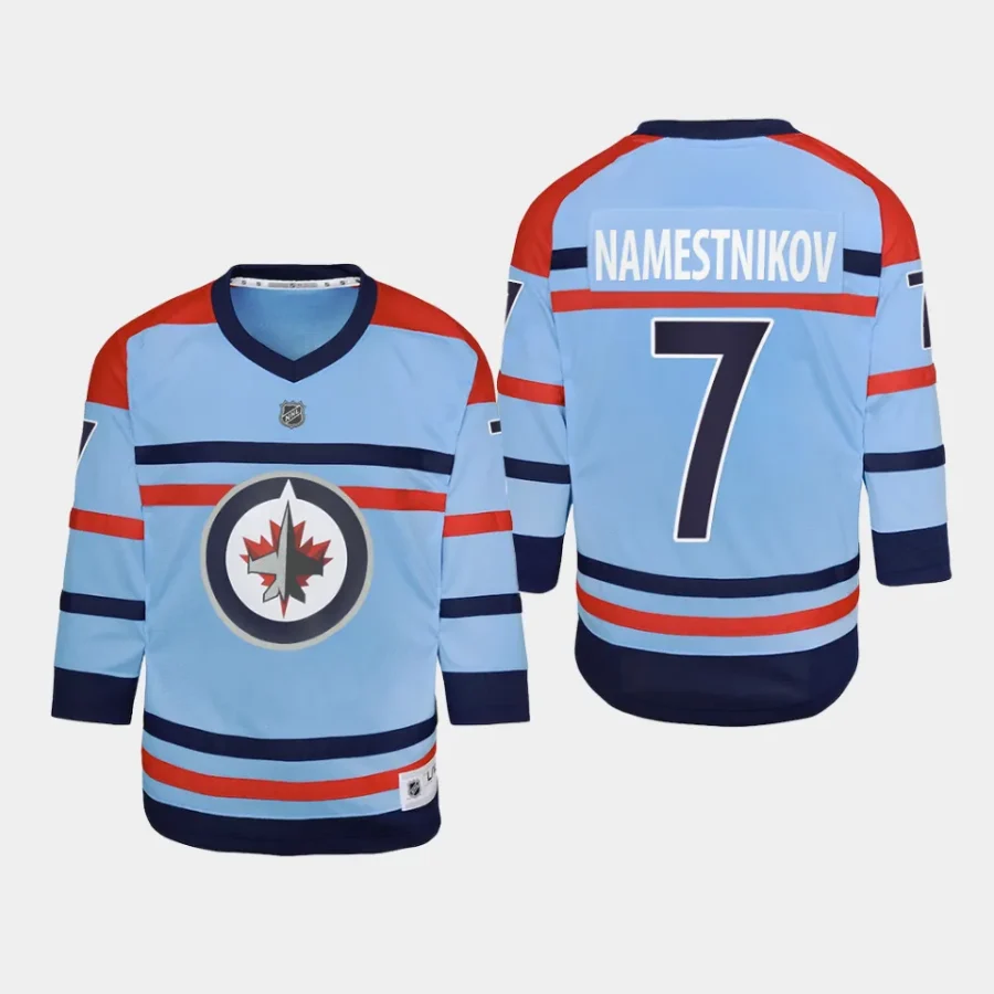 youth jets vladislav namestnikov light blue 2023 24 rcaf centennial replica player jersey