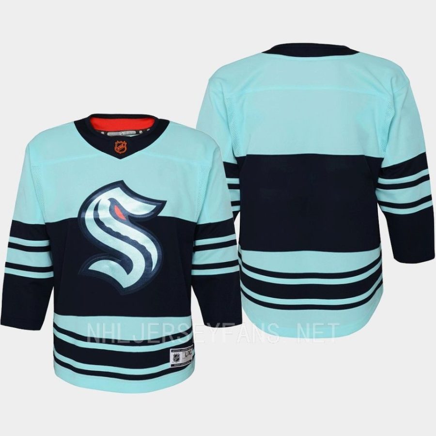 youth kraken blank teal 2022 special edition 2.0 premier retro jersey