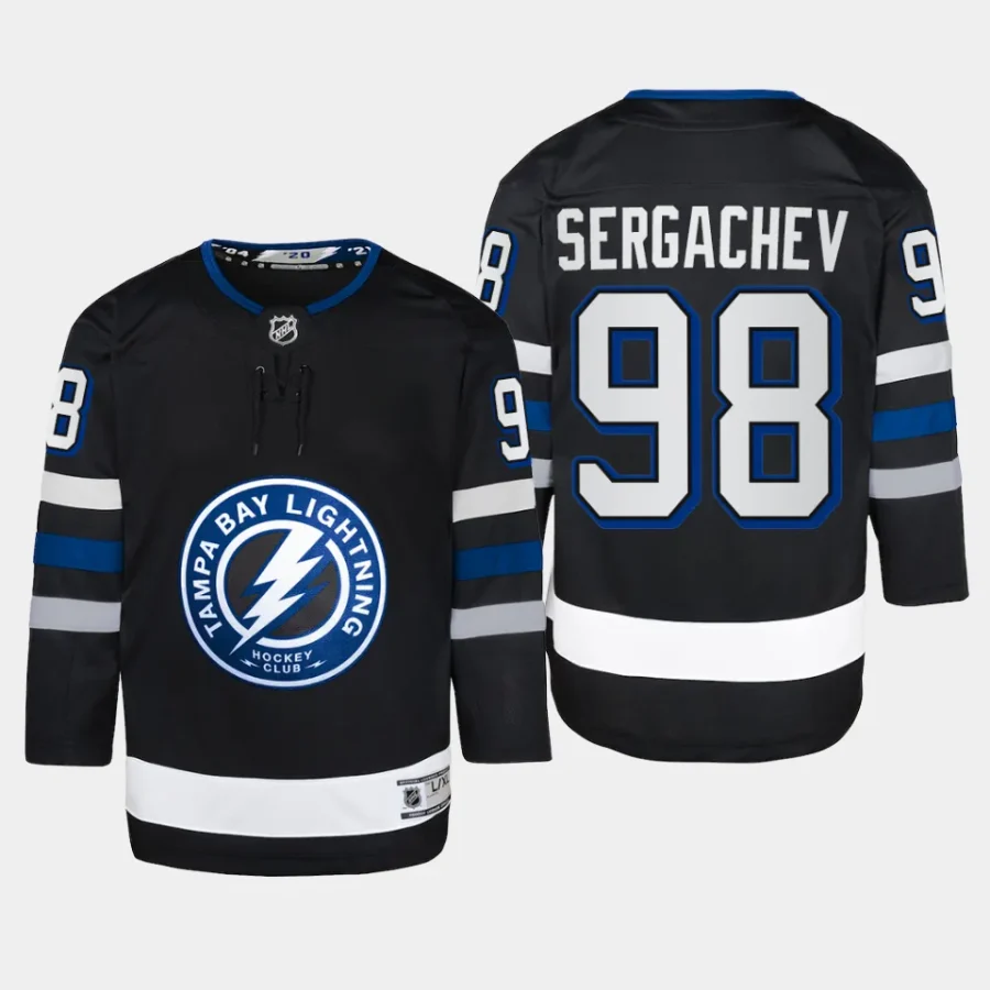 youth lightning mikhail sergachev black 2023 24 alternate premier player jersey