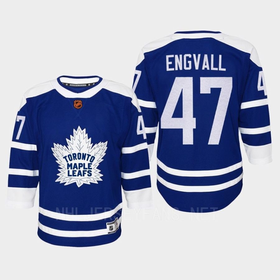 youth maple leafs pierre engvall blue 2022 special edition 2.0 replica retro jersey