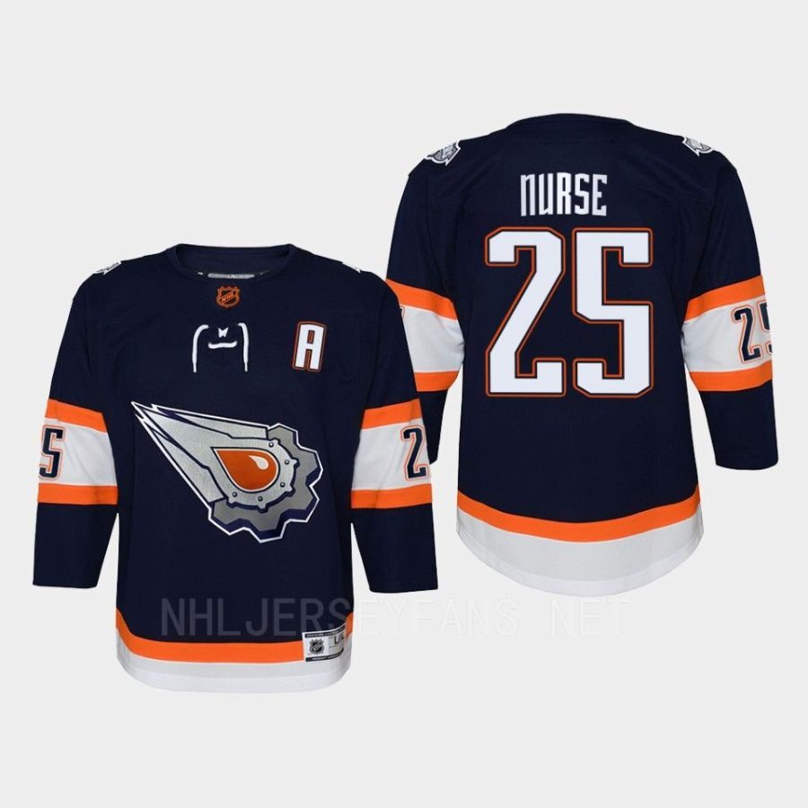 youth oilers darnell nurse navy special edition 2.0 replica retro jersey