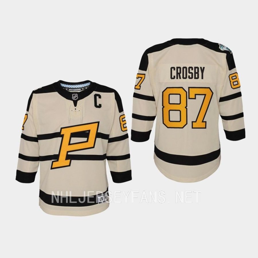 youth penguins sidney crosby cream 2023 winter classic premier jersey