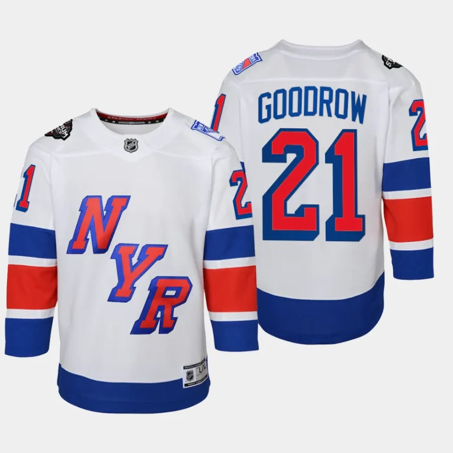 youth rangers barclay goodrow white 2024 nhl stadium series premier player jersey