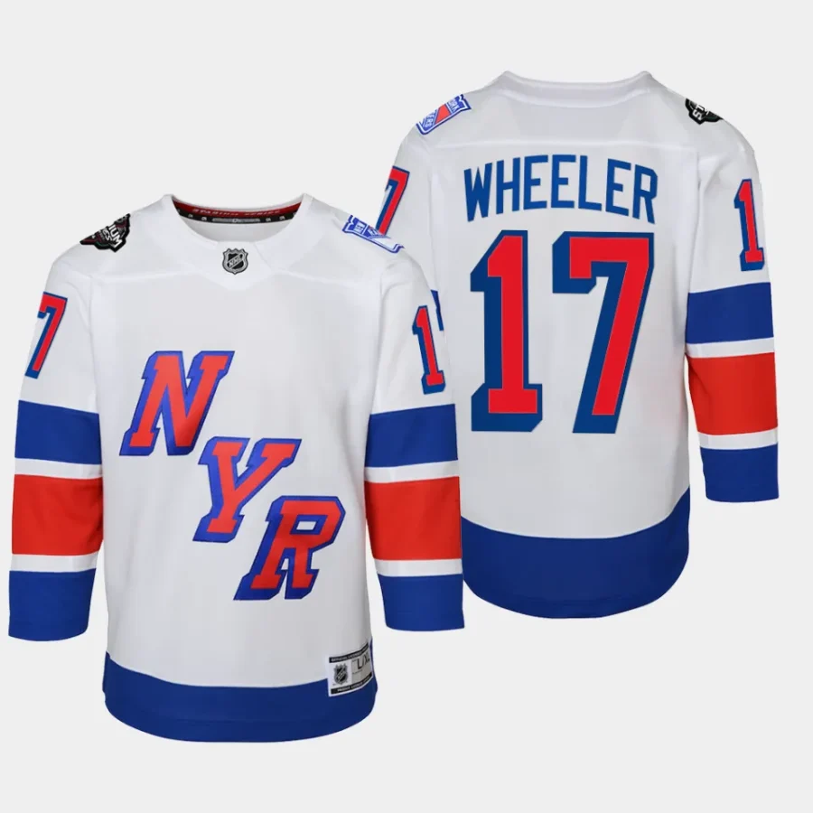 youth rangers blake wheeler white 2024 nhl stadium series premier player jersey