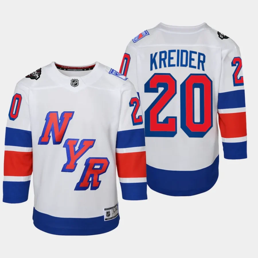 youth rangers chris kreider white 2024 nhl stadium series premier player jersey