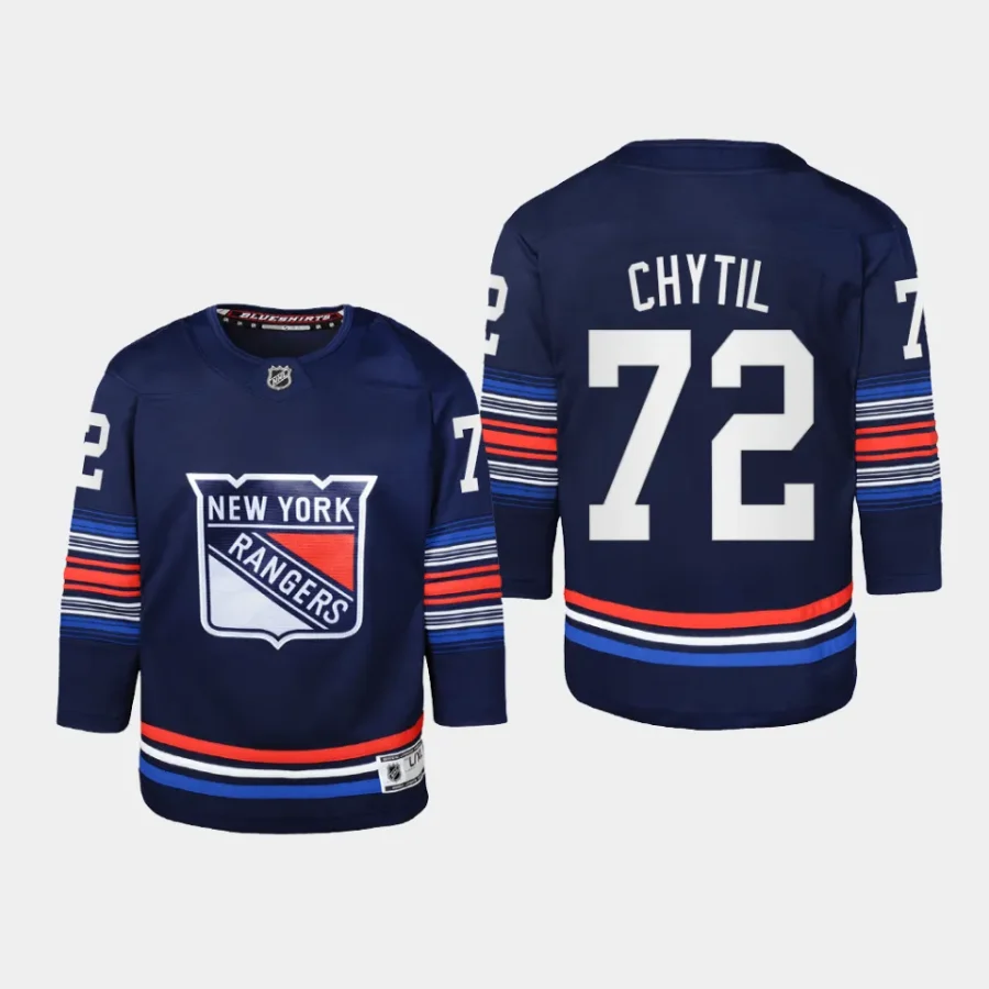 youth rangers filip chytil navy 2023 24 alternate premier third jersey