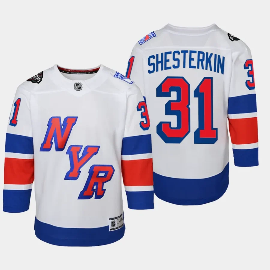 youth rangers igor shesterkin white 2024 nhl stadium series premier player jersey