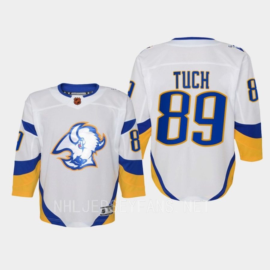 youth sabres alex tuch white 2022 special edition 2.0 premier retro jersey