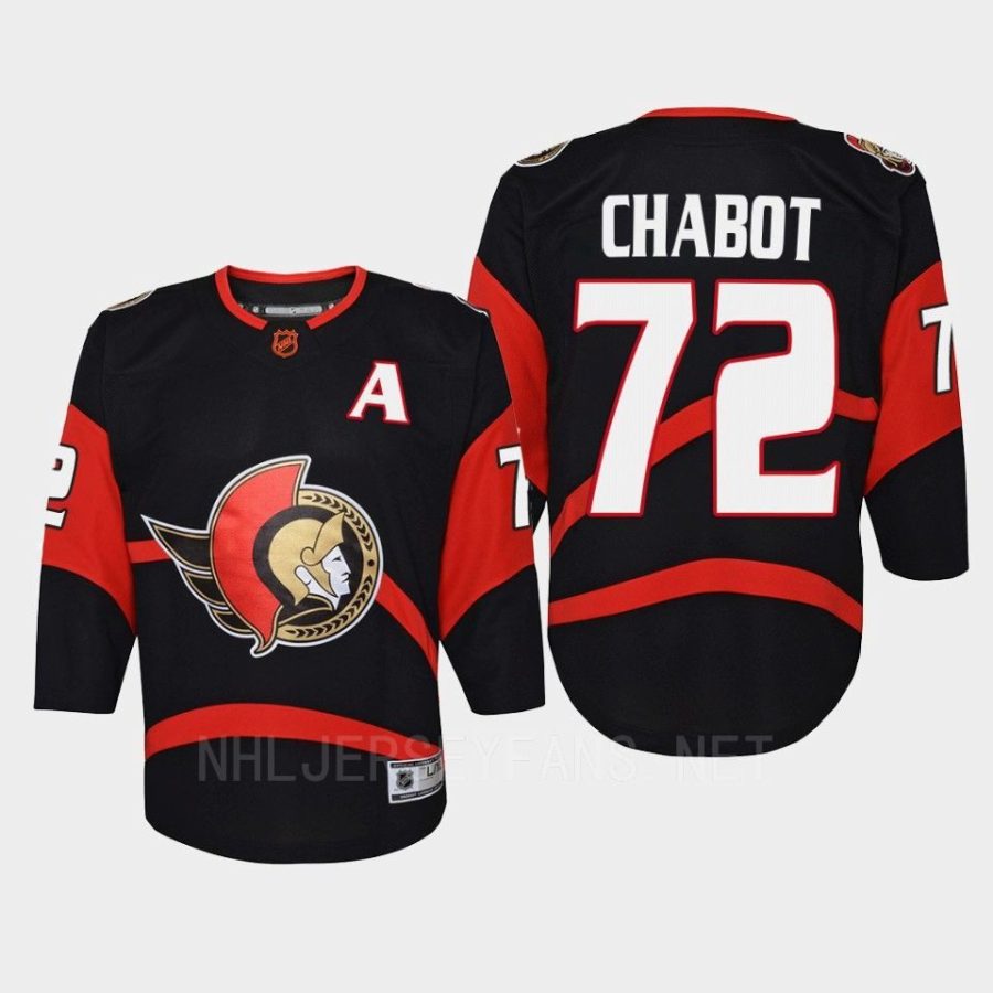 youth senators thomas chabot black 2022 special edition 2.0 replica retro jersey