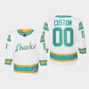 youth sharks custom white 2022 special edition 2.0 replica retro jersey