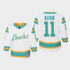 youth sharks luke kunin white 2022 special edition 2.0 replica retro jersey