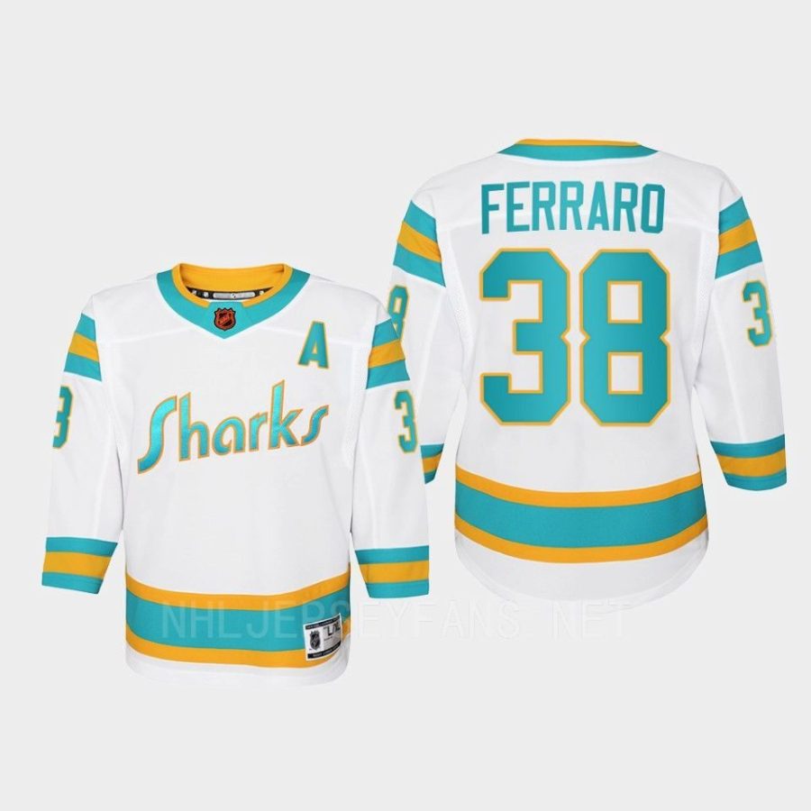 youth sharks mario ferraro white 2022 special edition 2.0 replica retro jersey