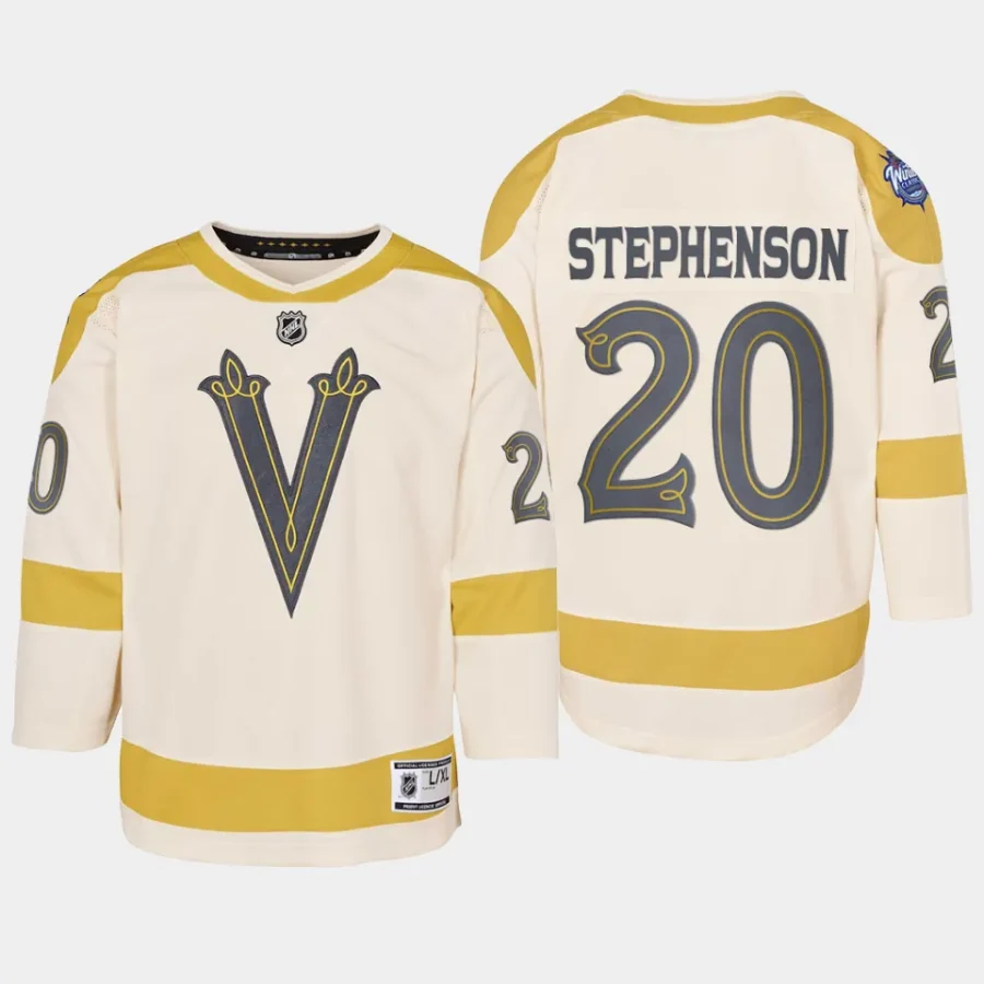 youth vgk chandler stephenson cream 2024 nhl winter classic premier player jersey