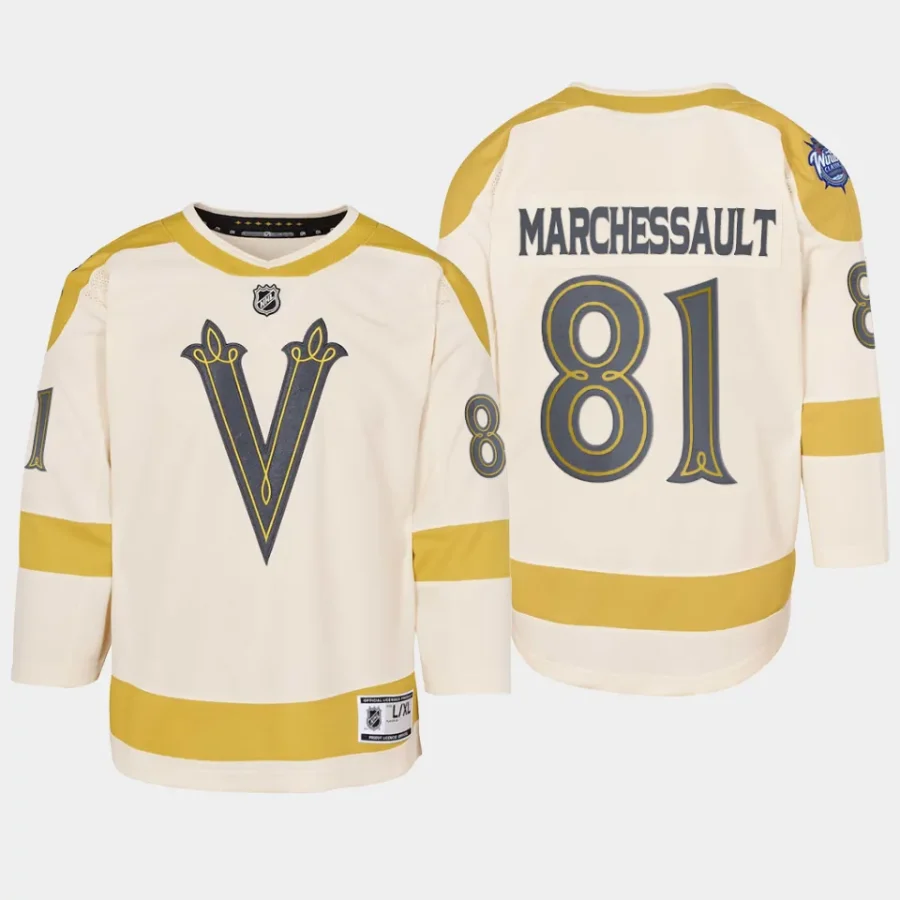 youth vgk jonathan marchessault cream 2024 nhl winter classic premier player jersey