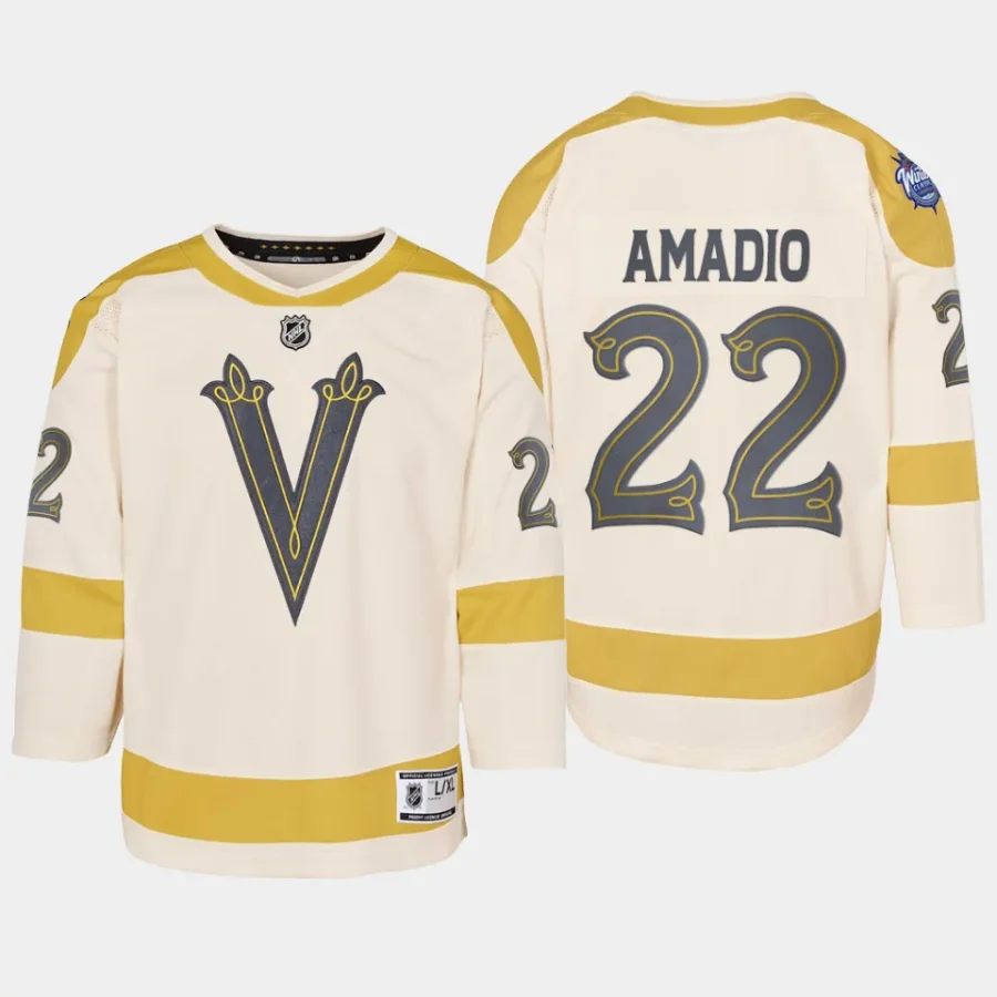 youth vgk michael amadio cream 2024 nhl winter classic premier player jersey