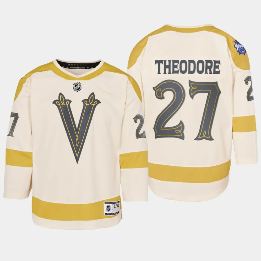 youth vgk shea theodore cream 2024 nhl winter classic premier player jersey