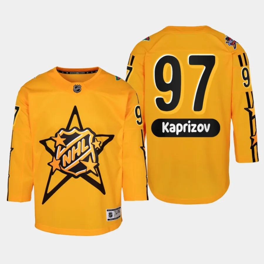 youth wild kirill kaprizov yellow 2024 nhl all star game premier jersey