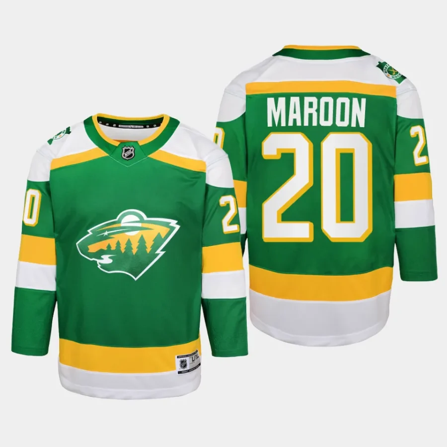 youth wild patrick maroon green 2023 24 alternate replica player jersey