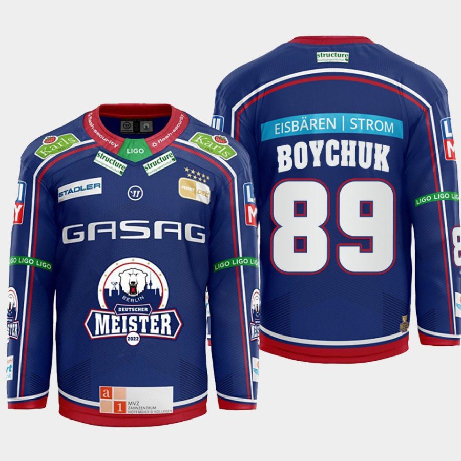 zach boychuk eisbaren berlin blue 2022home hockey jersey