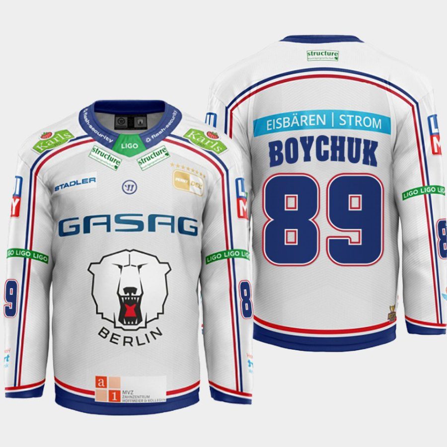 zach boychuk eisbaren berlin white 2022away hockey jersey