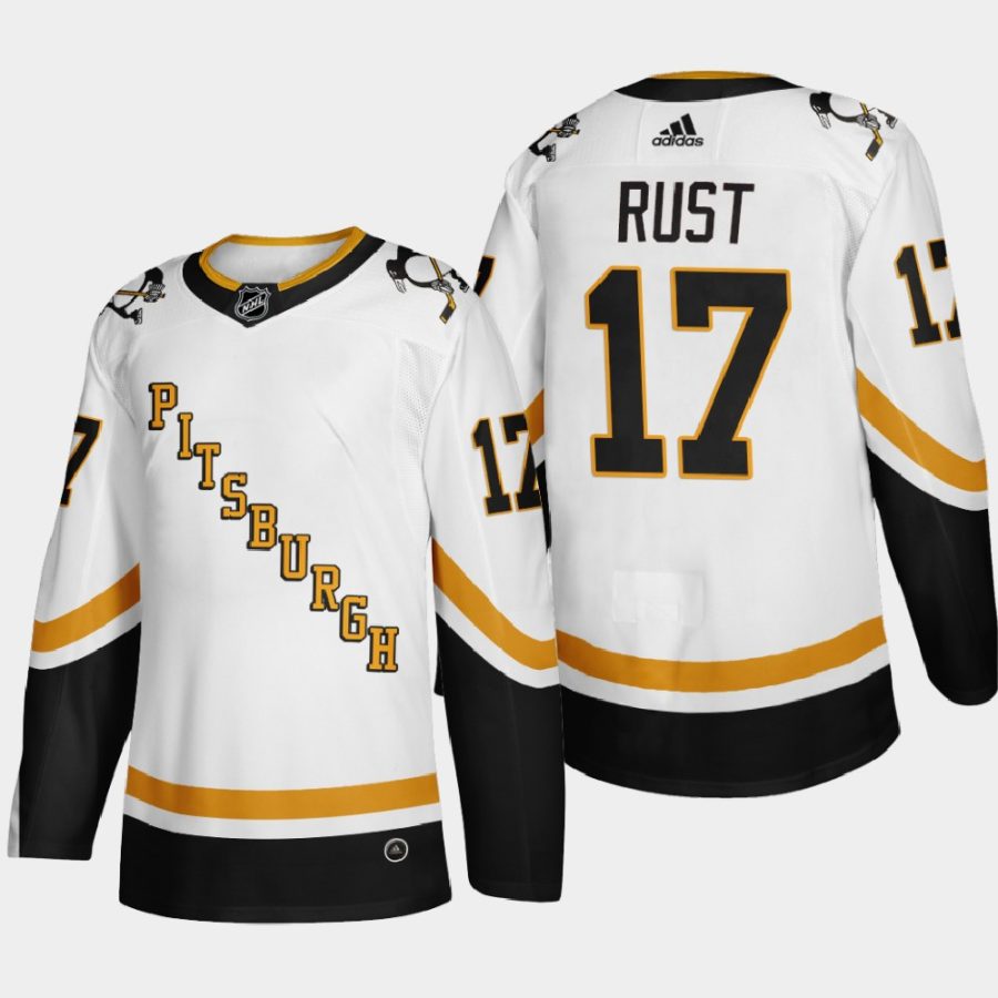 2020 21 bryan rust penguins white reverse retro fourth authentic jersey