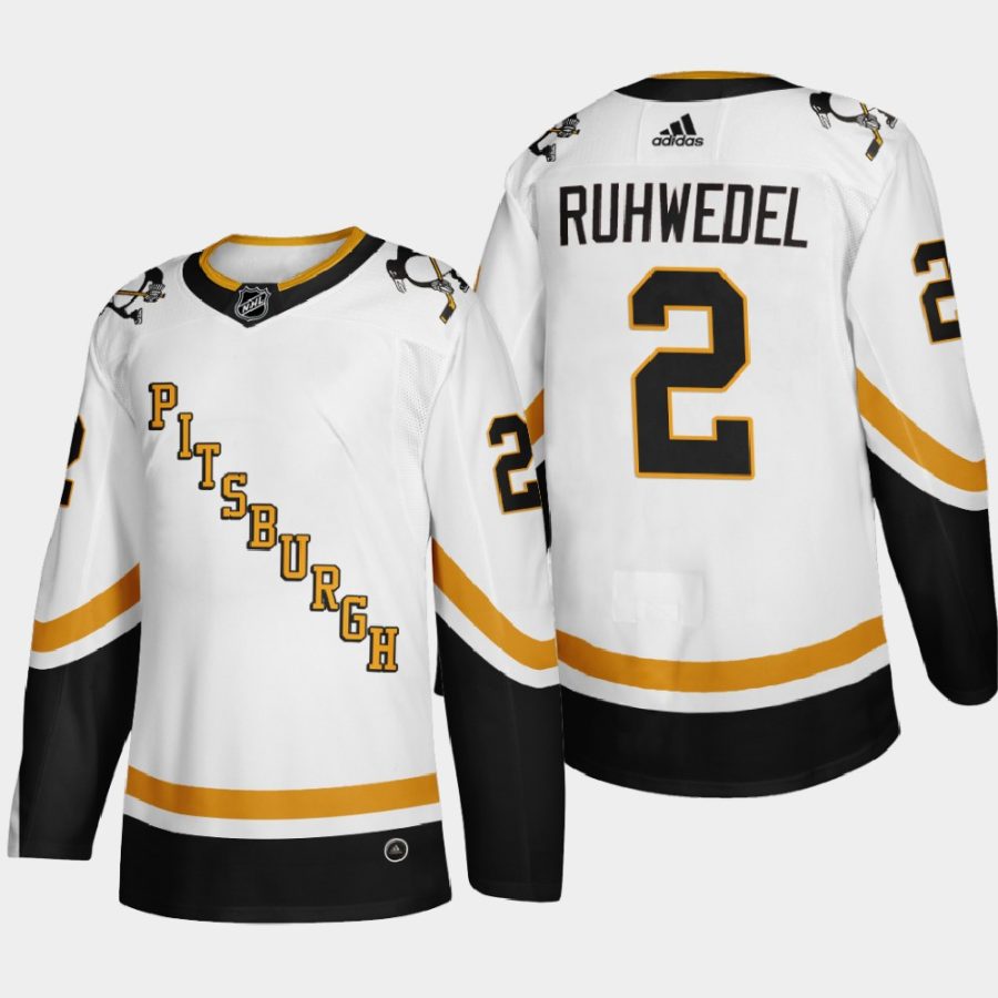 2020 21 chad ruhwedel penguins white reverse retro fourth authentic jersey