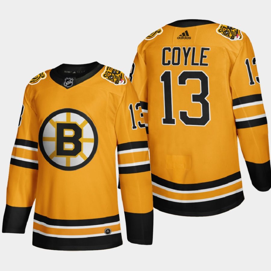 2020 21 charlie coyle bruins gold reverse retro authentic jersey