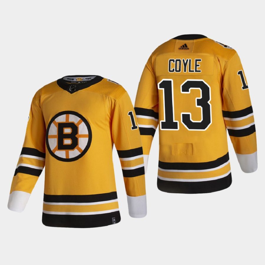 2020 21 charlie coyle bruins gold reverse retro authentic pro jersey